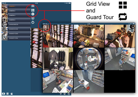 Guard Tour displays each camera in the "SITE" for 5 seconds